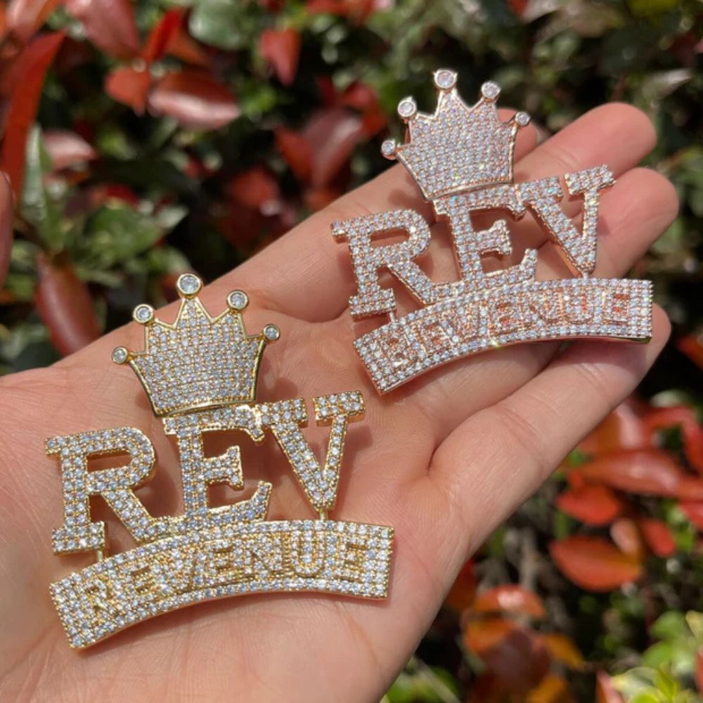 Round Cut Lab Grown Diamond Iced Out Hip Hop Pendant