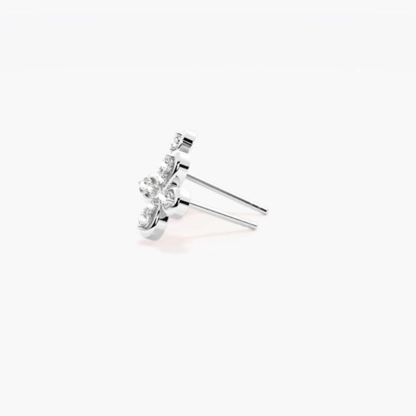 Colorless Moissanite Round Cut Pave Set Earring