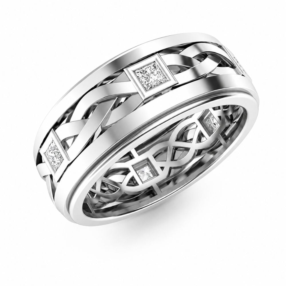 Lab Grown Diamond Princess Cut Art Deco Band For Men
