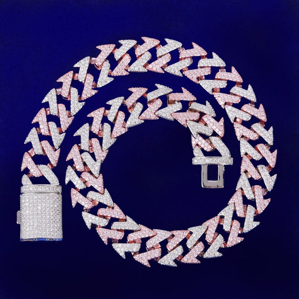 Round Cut Lab Grown Diamond Figaro Link Cuban Chain