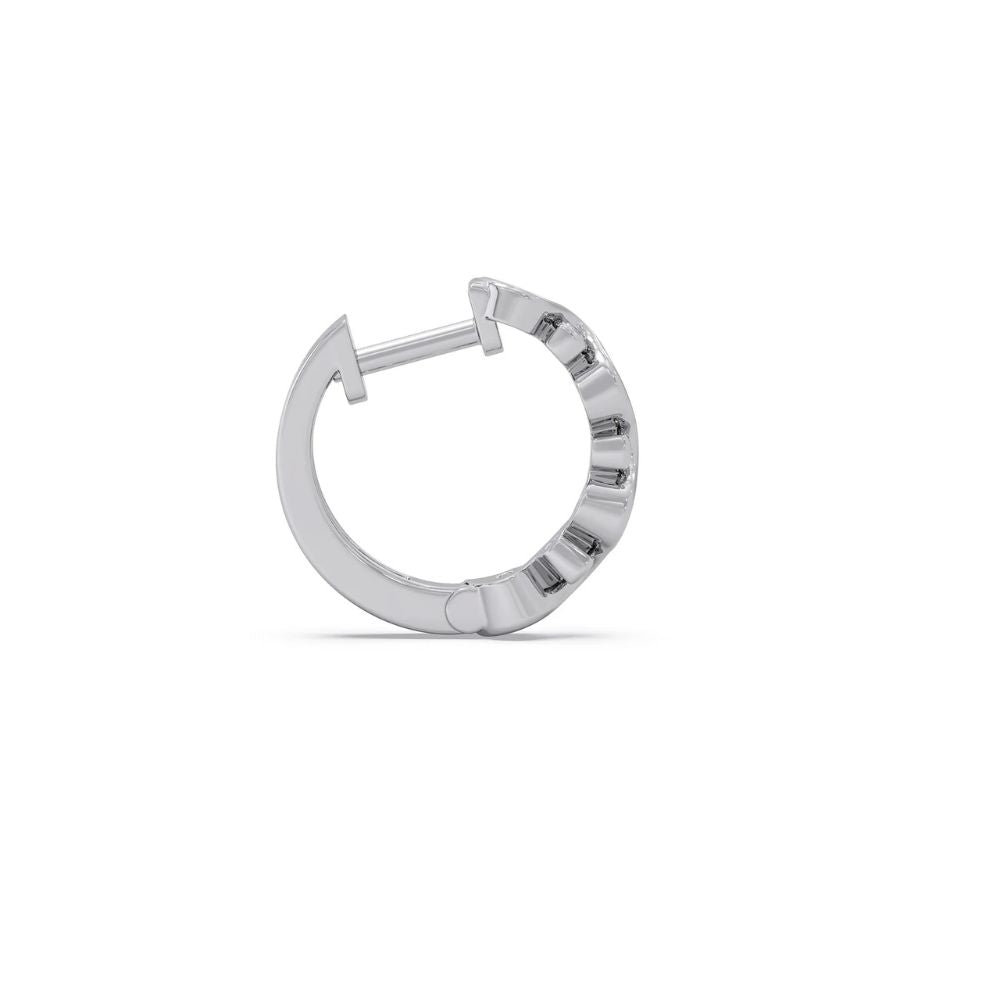 Colorless Moissanite Round Cut Hoop Earrings