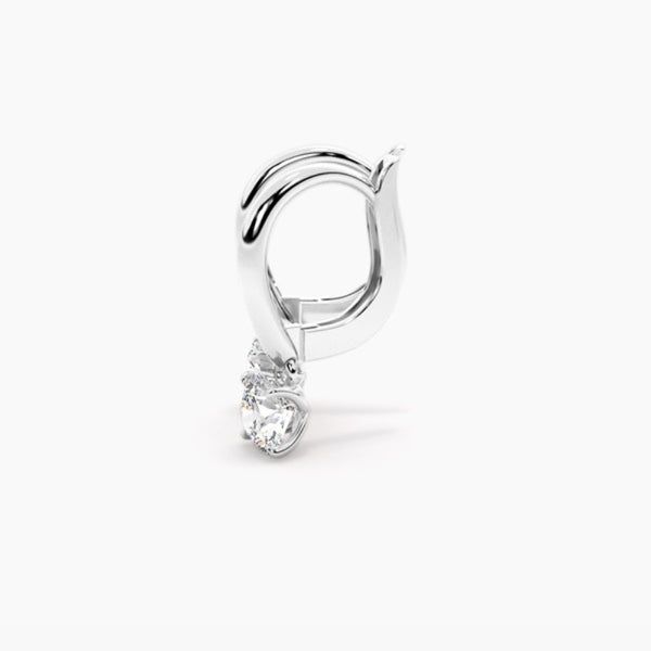 Round Cut Moissanite Solitaire Hoop Earrings