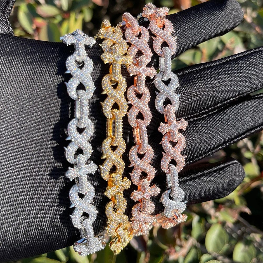 Lab Grown Diamond Round Cut Cross Infinity Link Chain