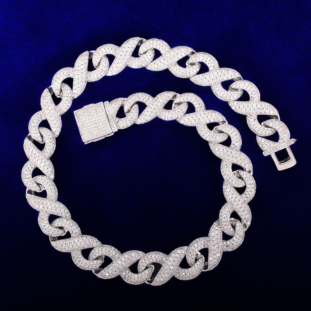 Round Cut Lab Grown Diamond Infinity Link Hip Hop Chain