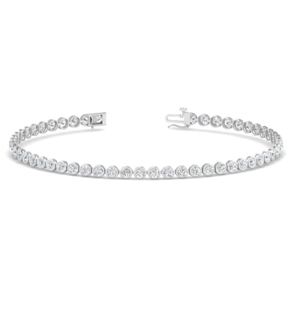VVS1 Moissanite Round Cut Bezel Set Women's Bracelet