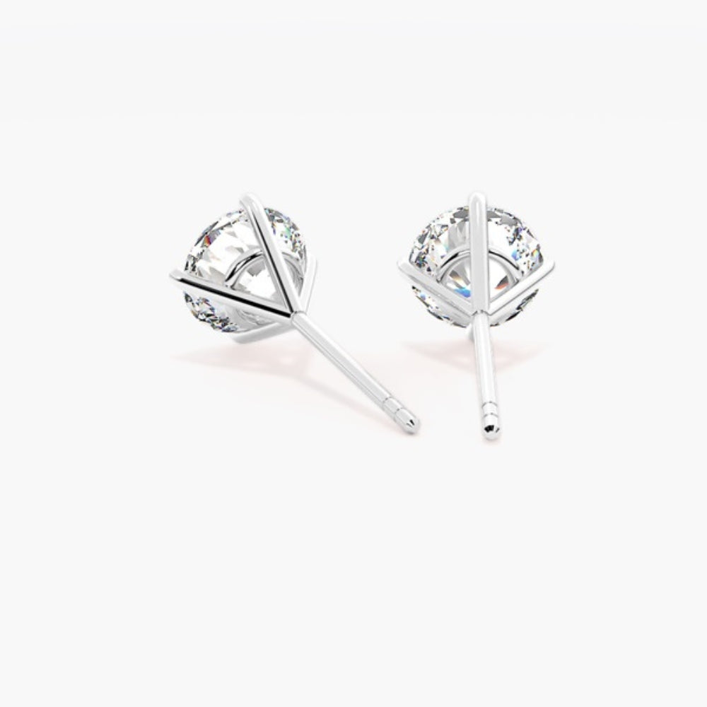 Colorless Moissanite Round Cut Solitaire Earring For Her