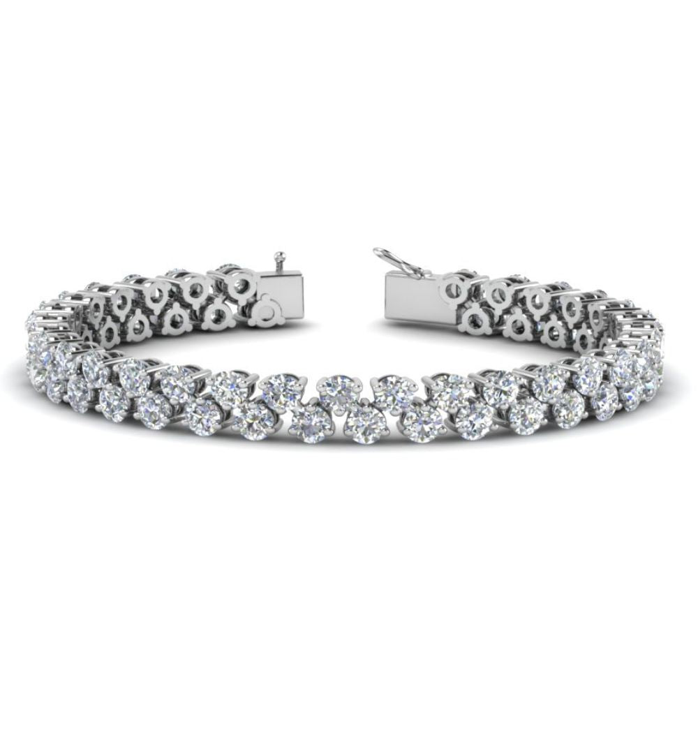 Round Cut Moissanite Tennis Bracelet For Valentine Gift