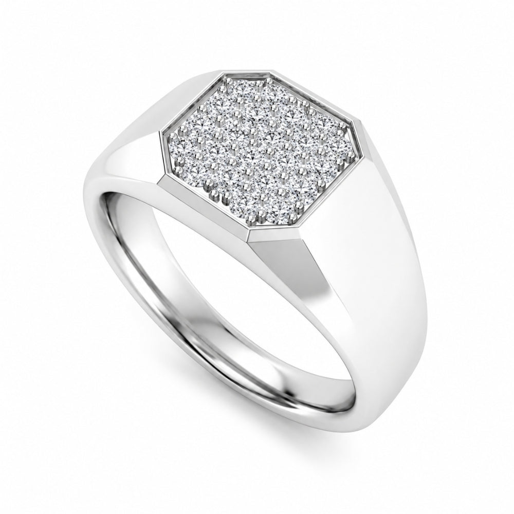 Lab Grown Diamond Round Cut Micro Pave Set Engagement Ring