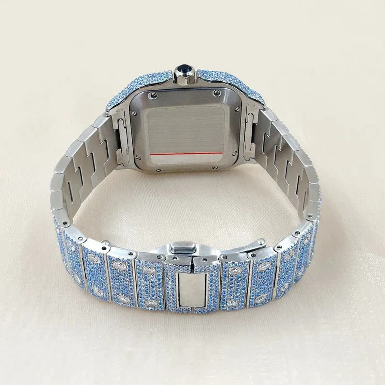 Iced Out Moissanite Diamond Hip Hop Luxury Cartier Watch for Him