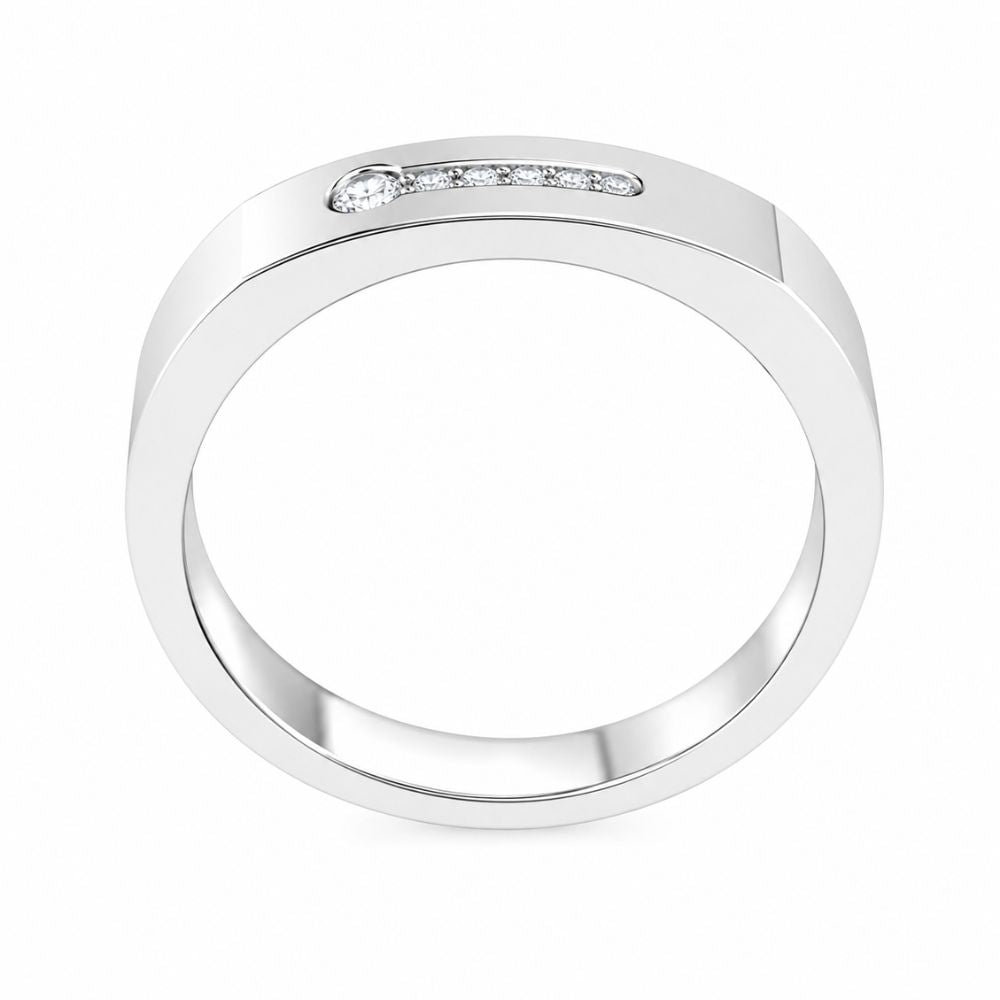 Round Cut Lab Grown Diamond Pave Set Wedding Band