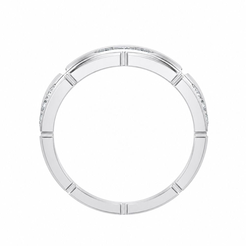 Lab Grown Diamond Round Cut Pave Set Wedding Band
