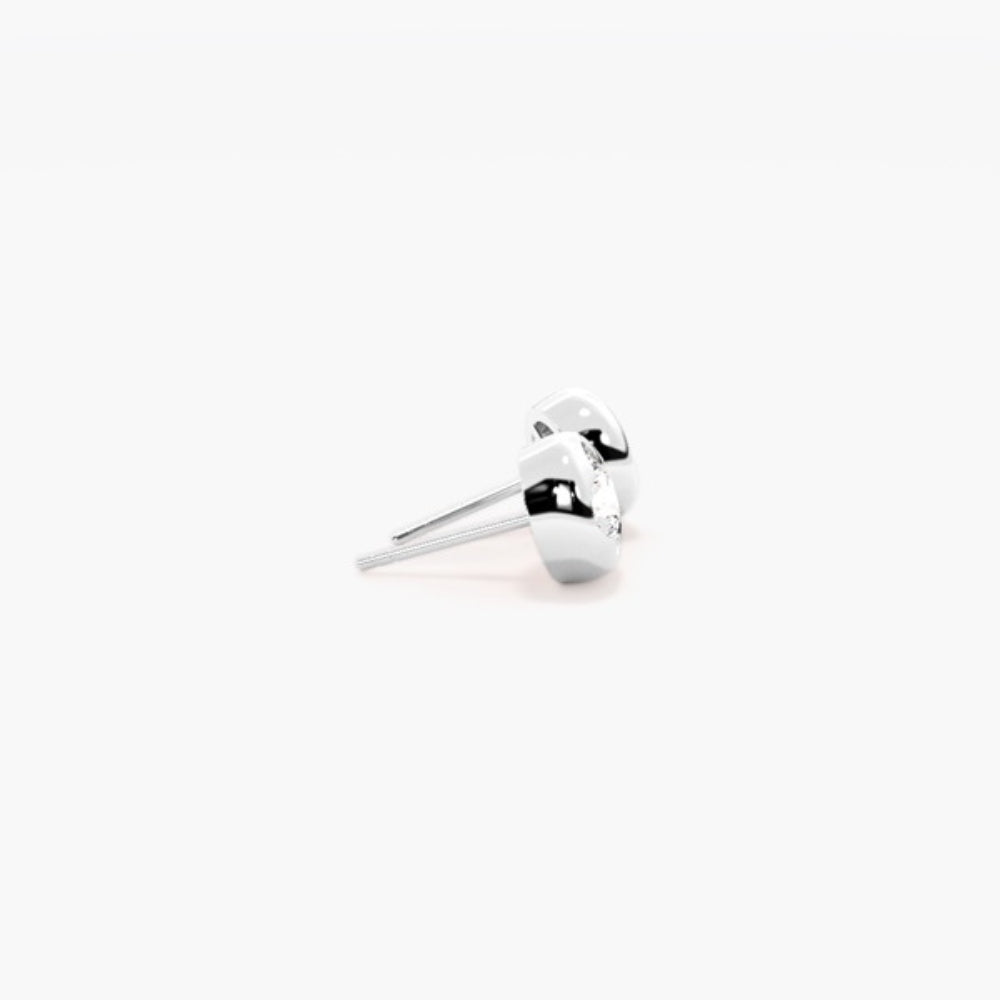 Moissanite Round Cut Bezel Set Solitaire Earring