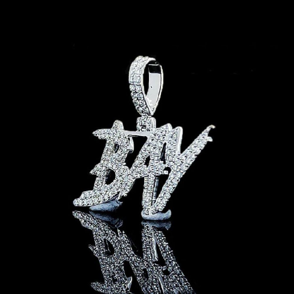 Bay Letter Moissanite Diamond  Iced Out  Hip Hop Pendant