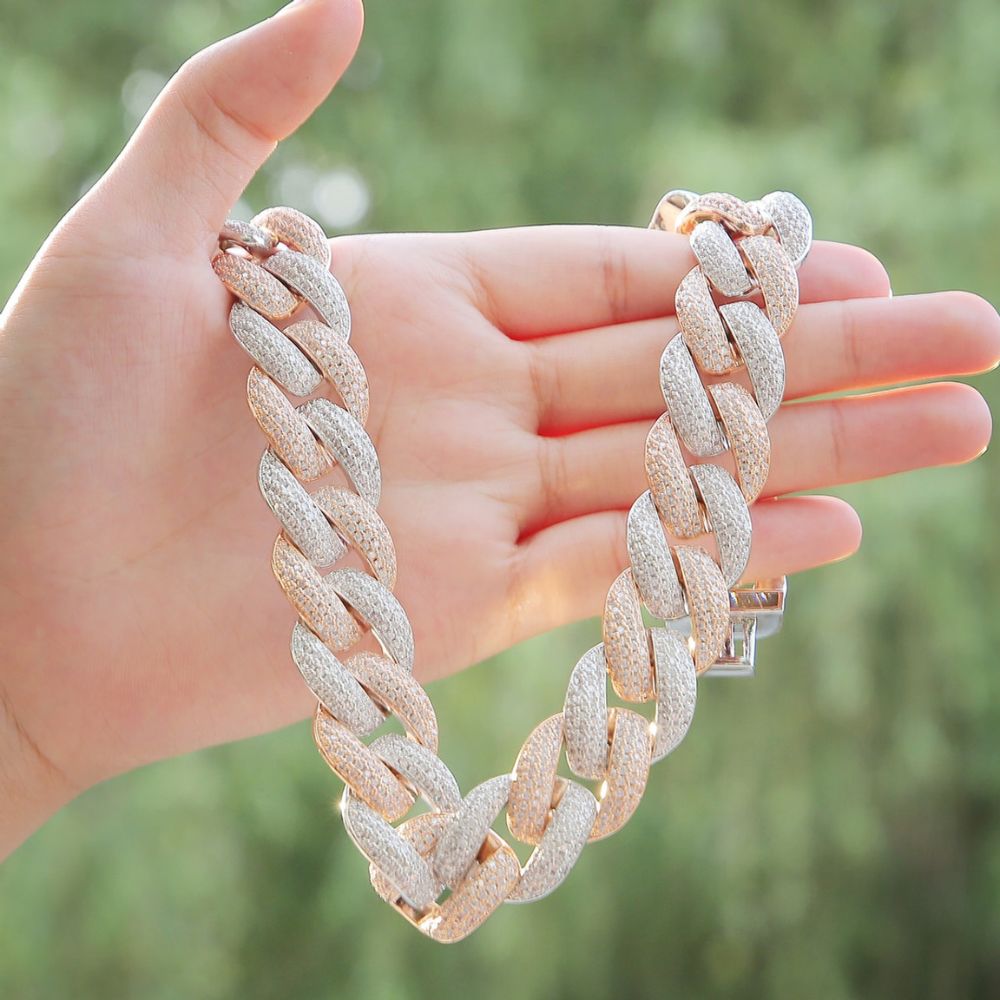 Lab Grown Diamond Round Cut Classic Cuban Link Chain