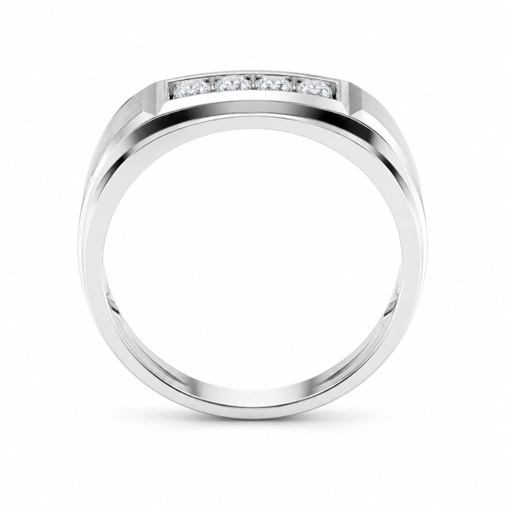 Men's Wear Round Cut Pave Set Lab Grown Diamond Promise Band