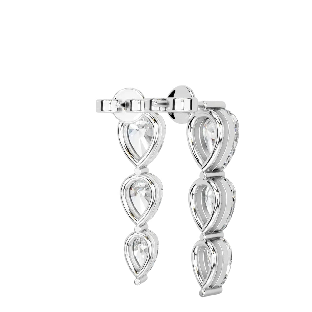 Pear Cut Moissanite Drop Dangle Earrings For Anniversary Gift