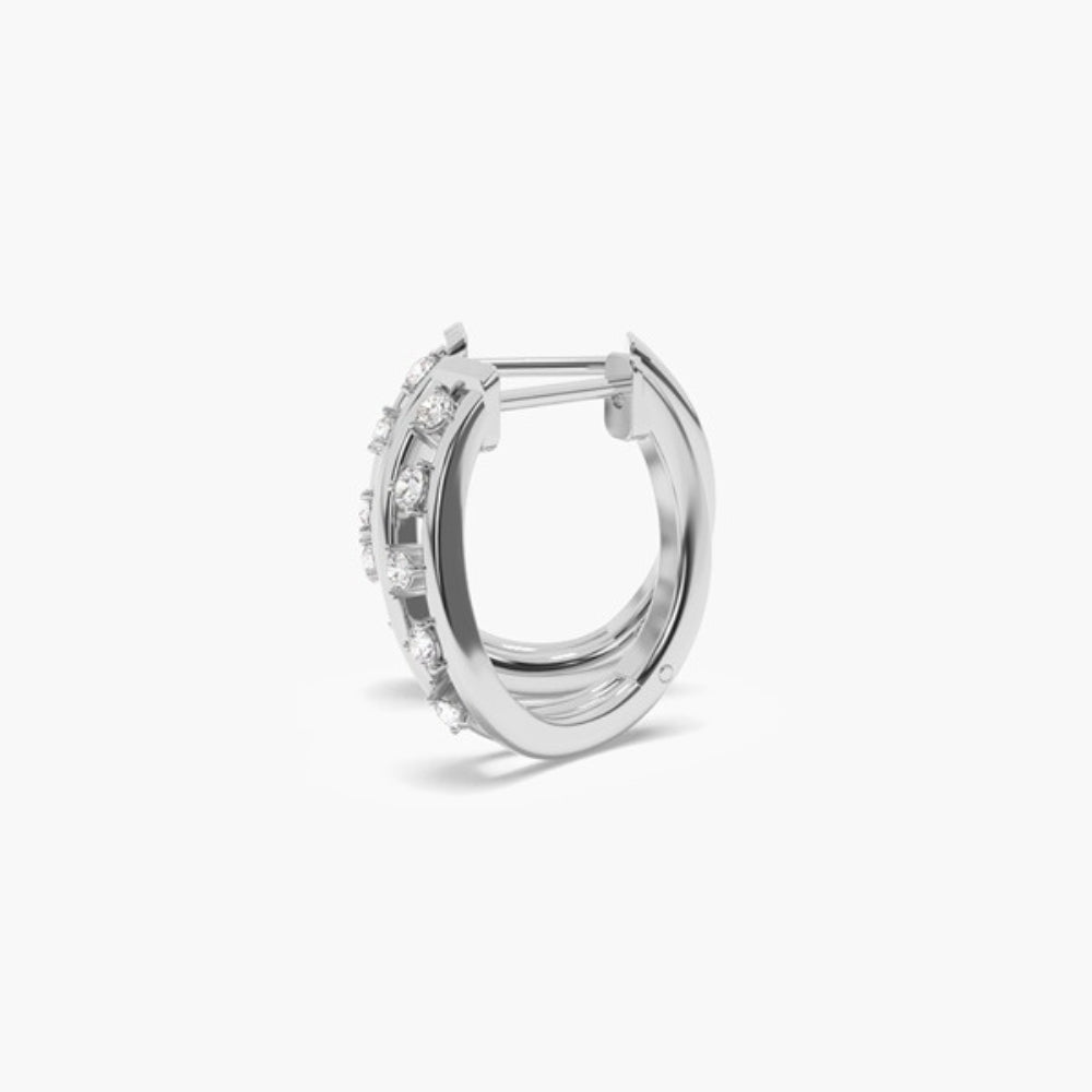 Classic Round Cut Colorless Moissanite Hoop Earring