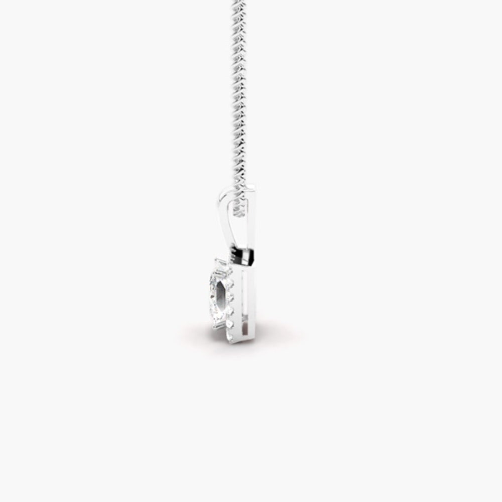 Princess Cut Bar Set Style  Moissanite Pendant