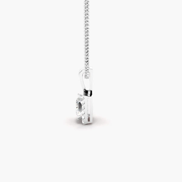 Princess Cut Bar Set Style  Moissanite Pendant