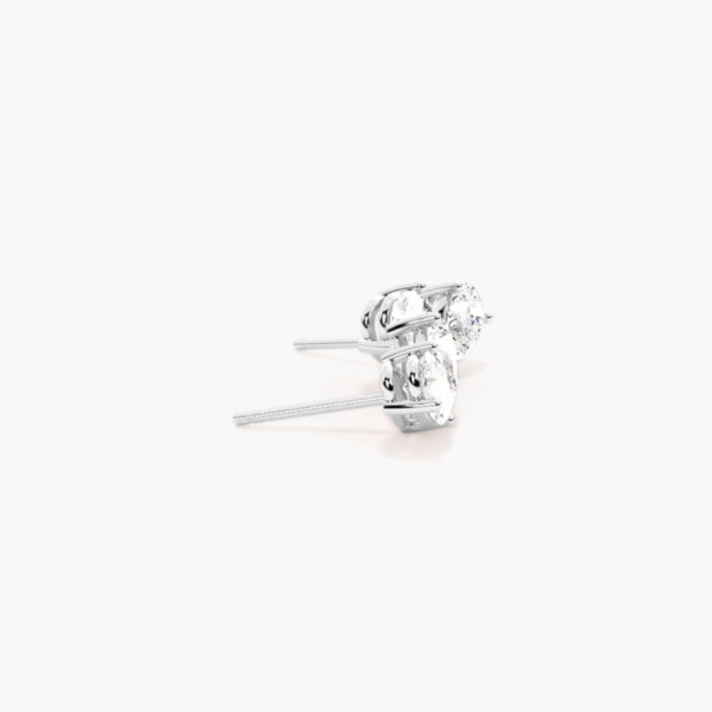 Pear Cut Moissanite Two Stone Stud Earring