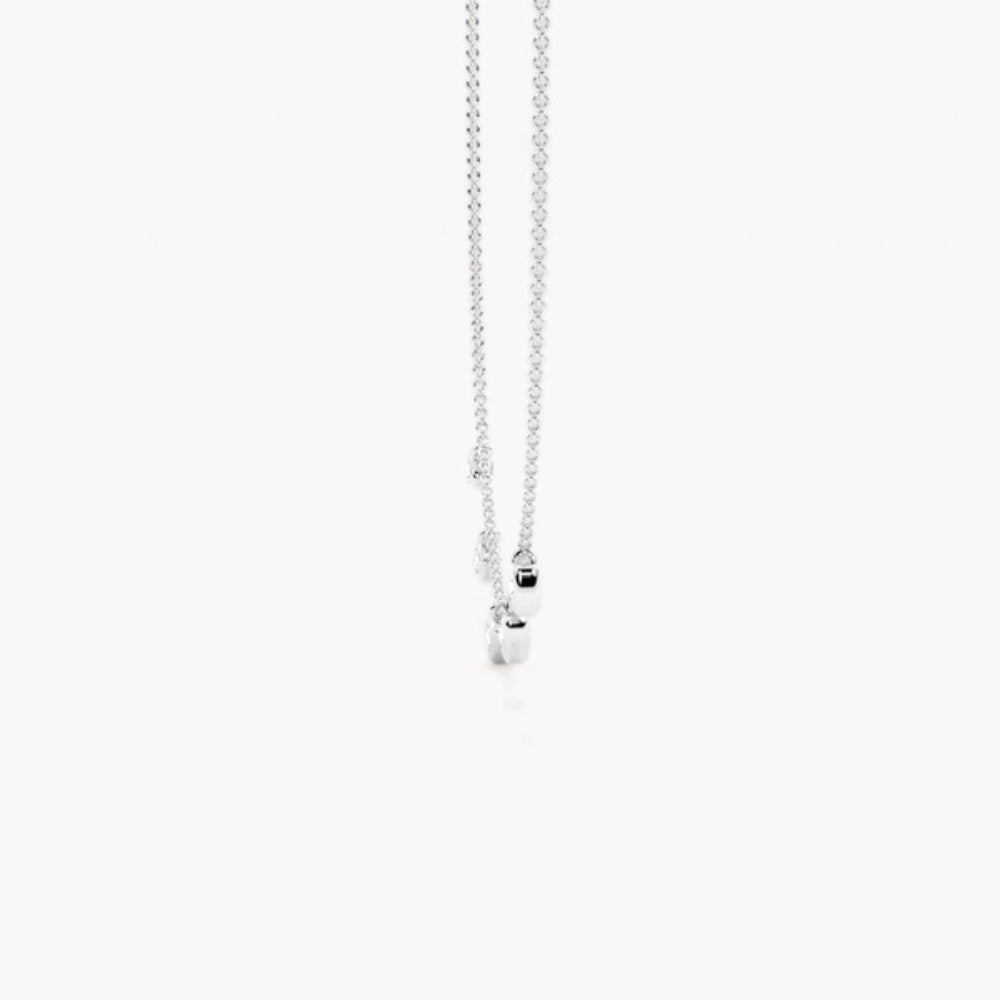 Round Cut Moissanite Five Stone Bezel Set Pendant