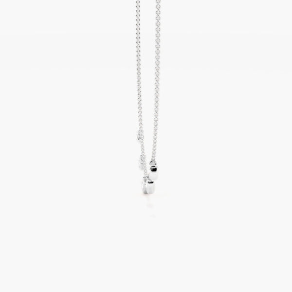 Round Cut Moissanite Five Stone Bezel Set Pendant