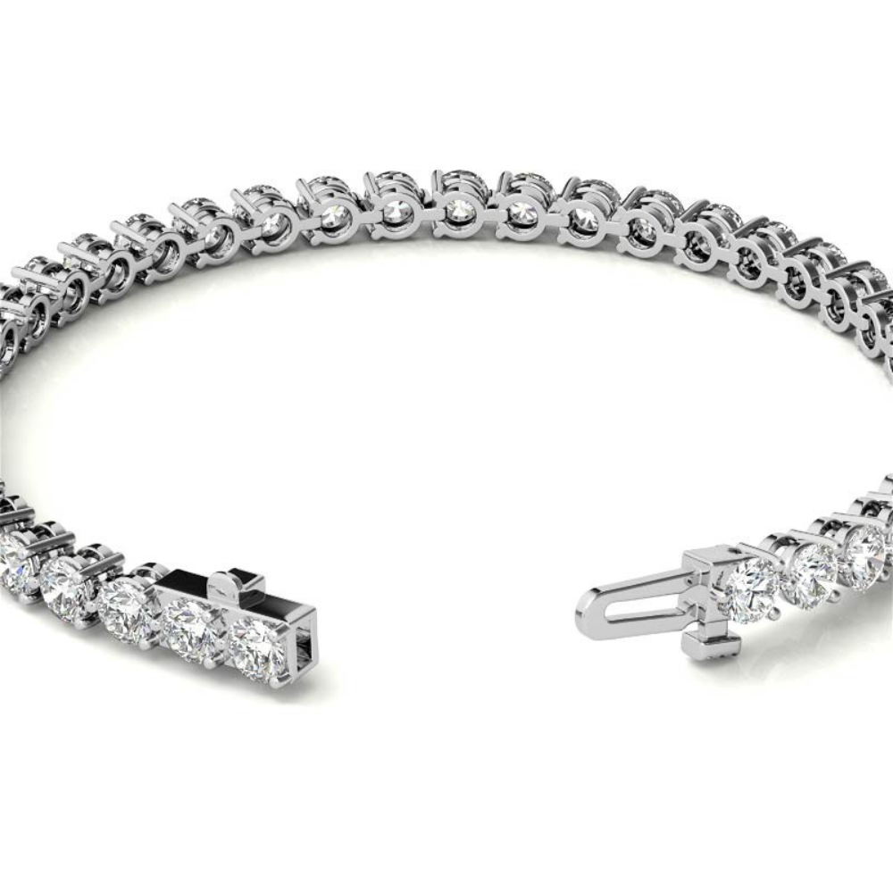 Colorless Moissanite Round Cut Tennis Bracelet