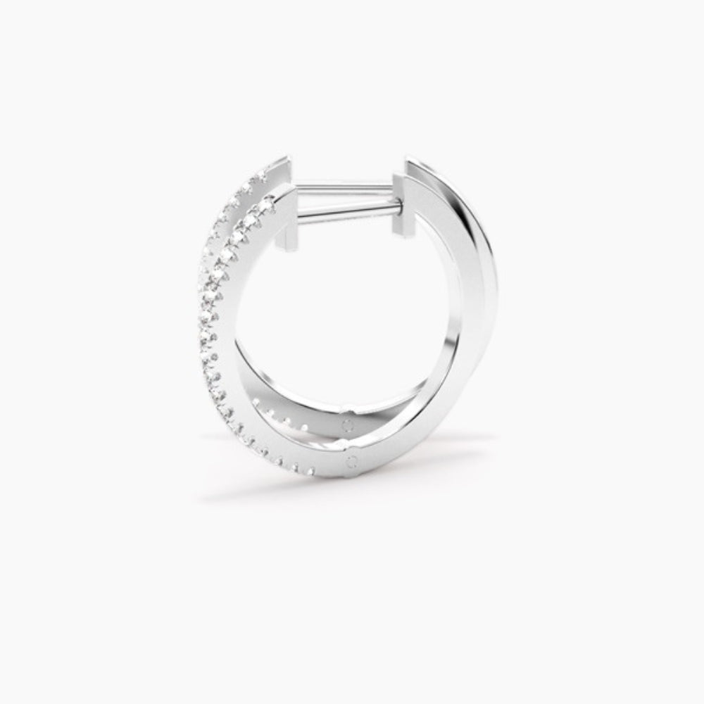 Colorless Moissanite Round Cut Hoop Earrings