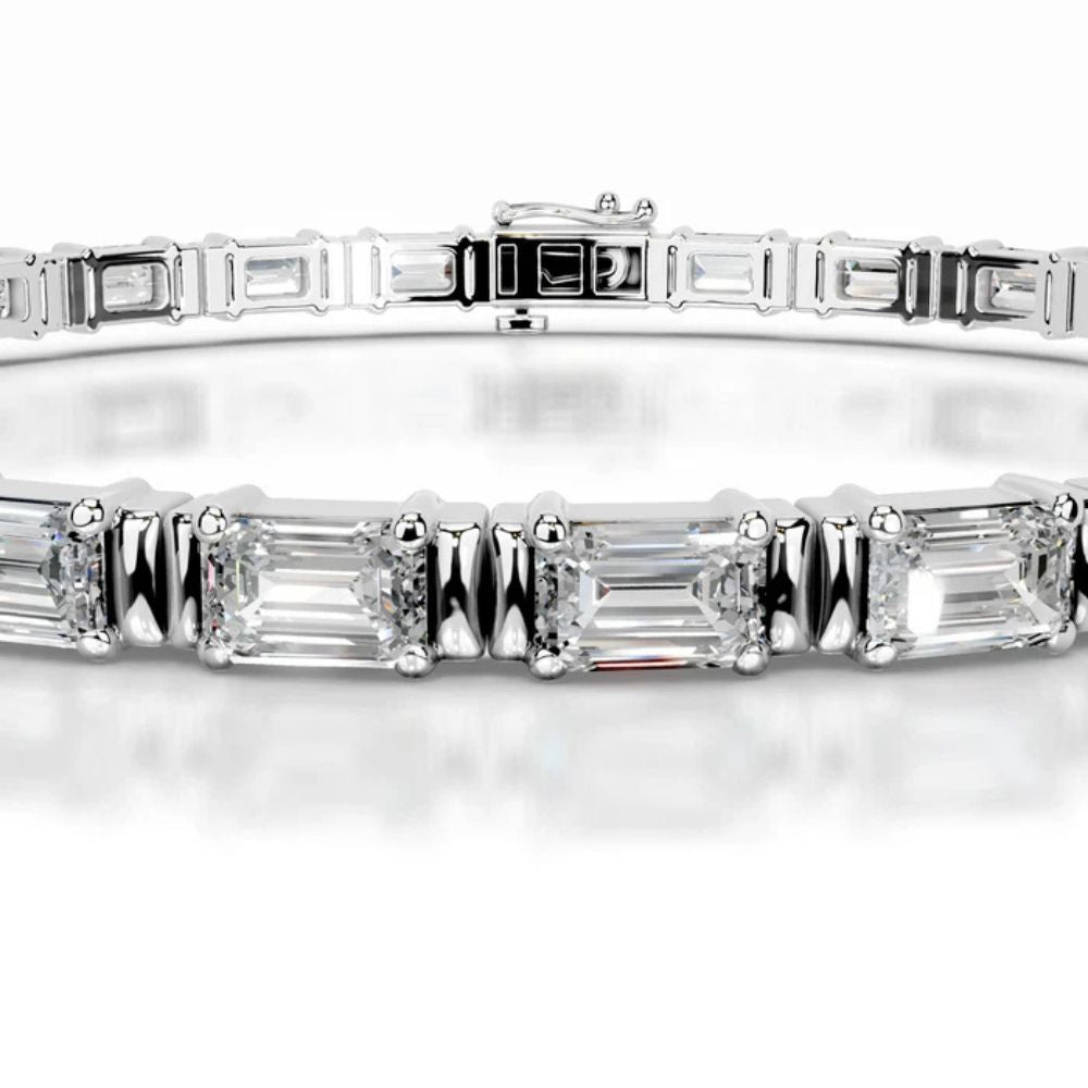 Emerald Cut VVS1 Moissanite Tennis Bracelet For Women's