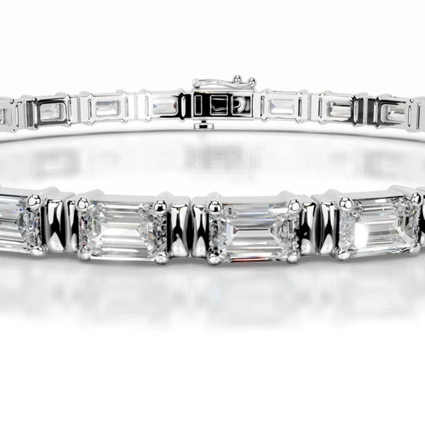 Emerald Cut VVS1 Moissanite Tennis Bracelet For Women's