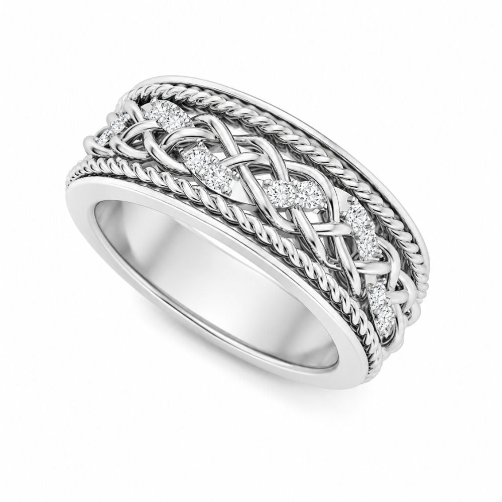 Lab Grown Diamond Round Cut Vintage Band For Men