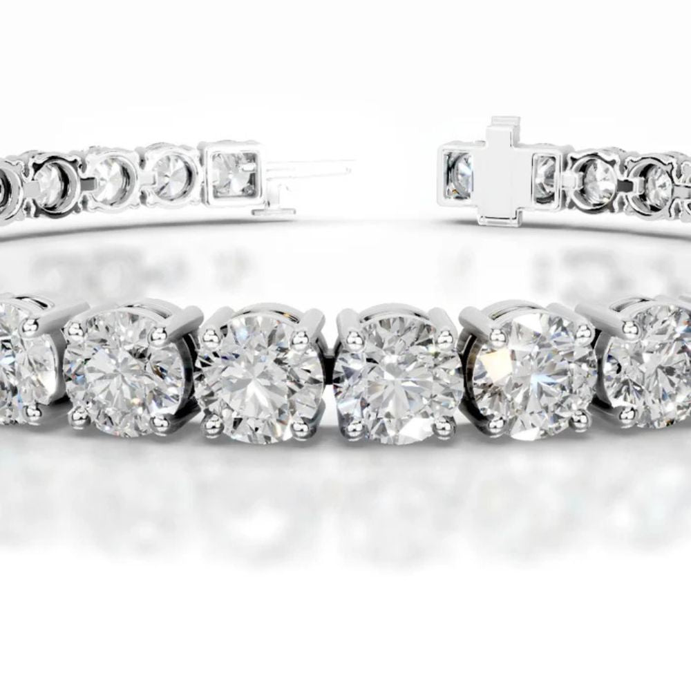 Round Cut Moissanite Classic Tennis Bracelet