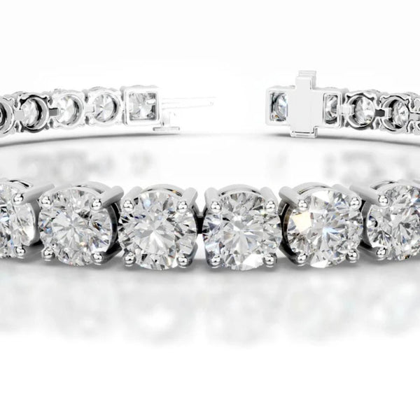 Round Cut Moissanite Classic Tennis Bracelet