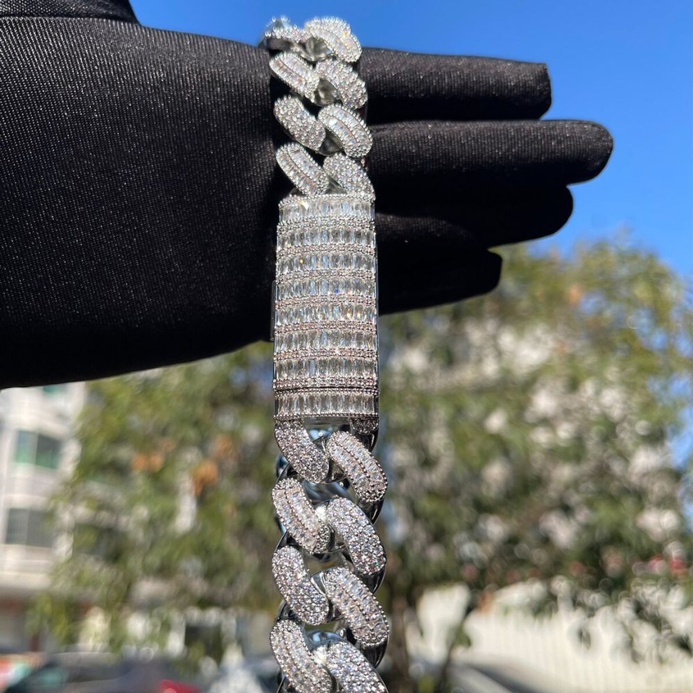 Baguette Cut Lab Grown Diamond Men's Cuban Link Chain