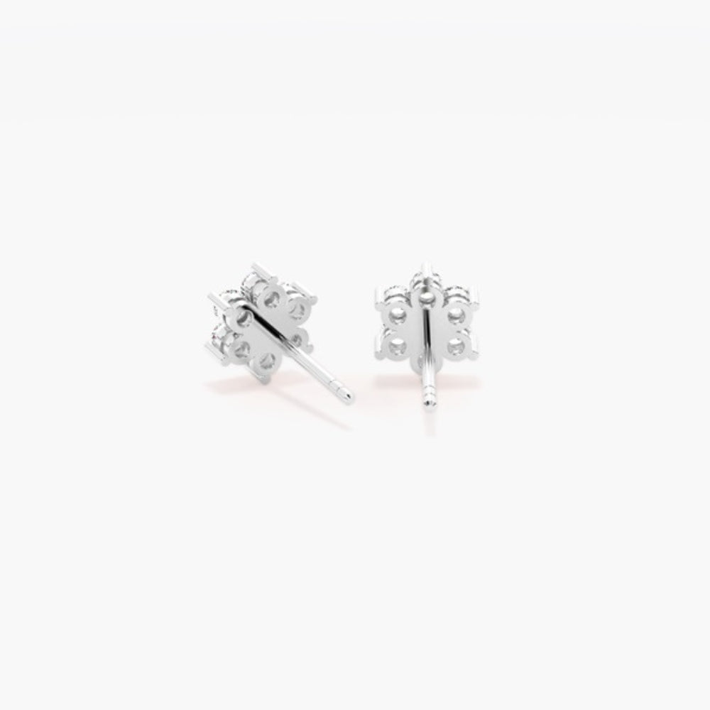 Round Cut Colorless Moissanite Stud Earring For Women