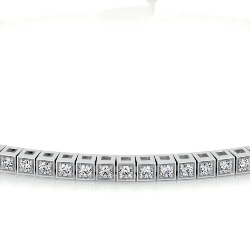 Round Cut Moissanite Tennis Bracelet For Women
