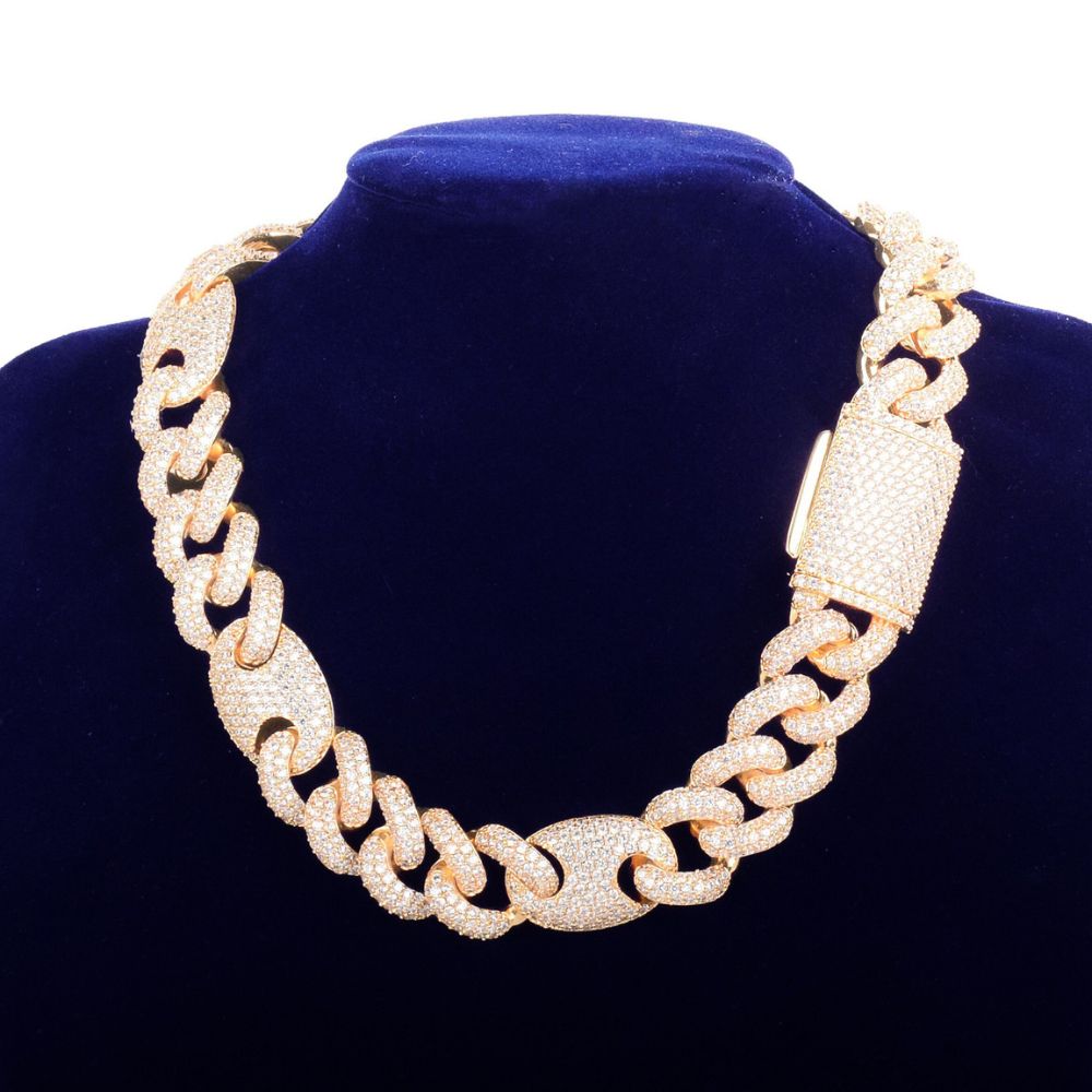 Lab Grown Diamond Round Cut Iced Out Chain For Men