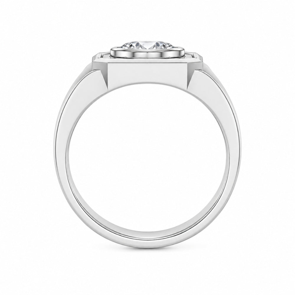 Lab Grown Diamond Round Cut Bezel Set Solitaire Promise Ring