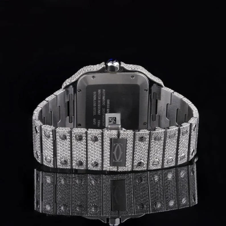 Iced Out Moissanite Cartier Men's Watch for Him