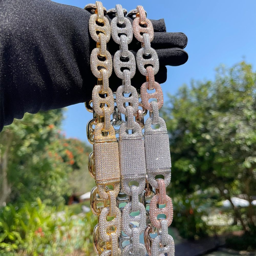Round Cut Lab Grown Diamond Flooded Iced Out Chain