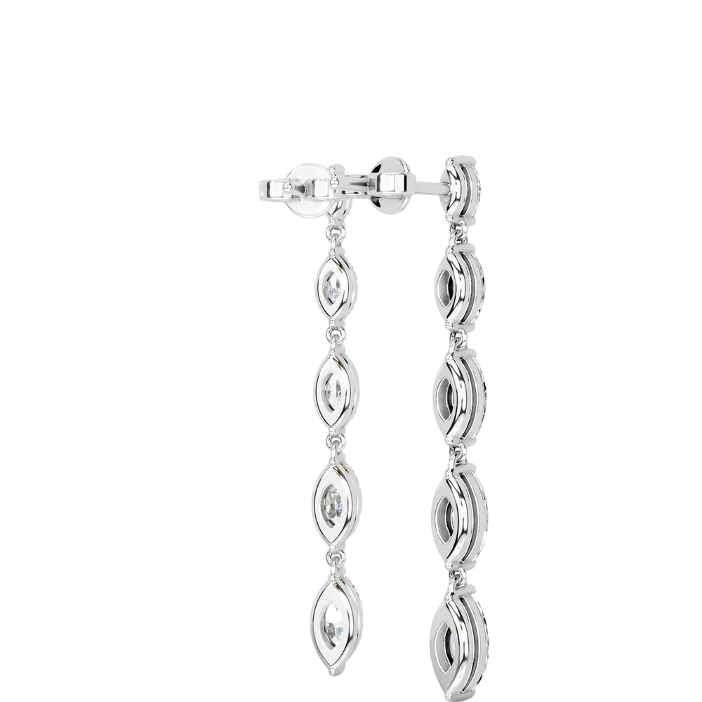 VVS1 Moissanite Marquise Cut Drop Dangle Earrings For Her