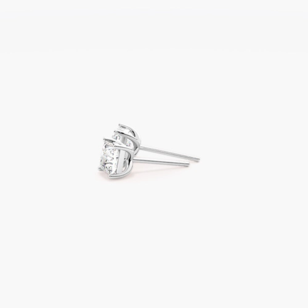 Princess Cut Colorless Moissanite Solitaire Earring