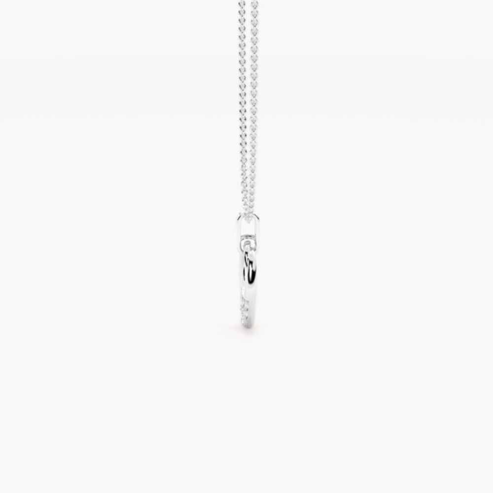 Round Brilliant Cut Pave Set Moissanite Pendant