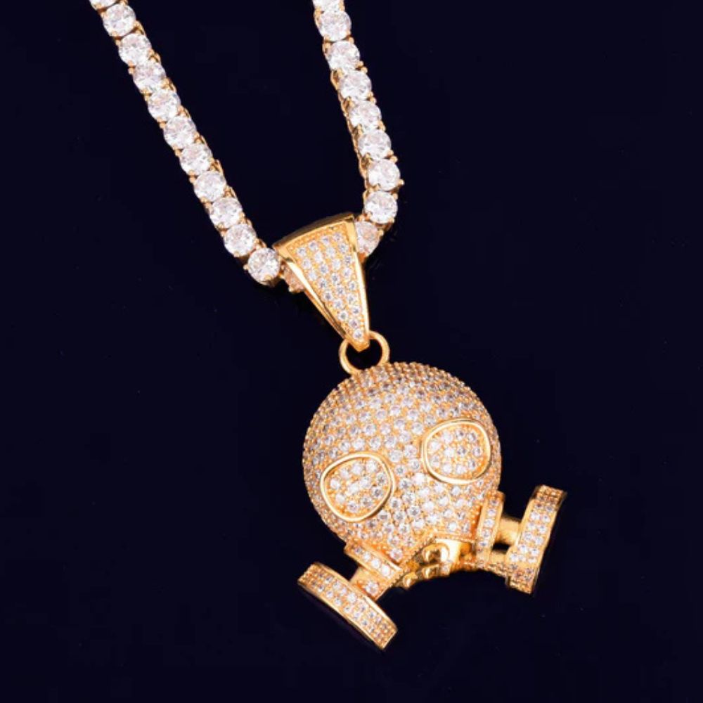 Round Cut Lab Grown Diamond gas mask Hip Hop Pendant