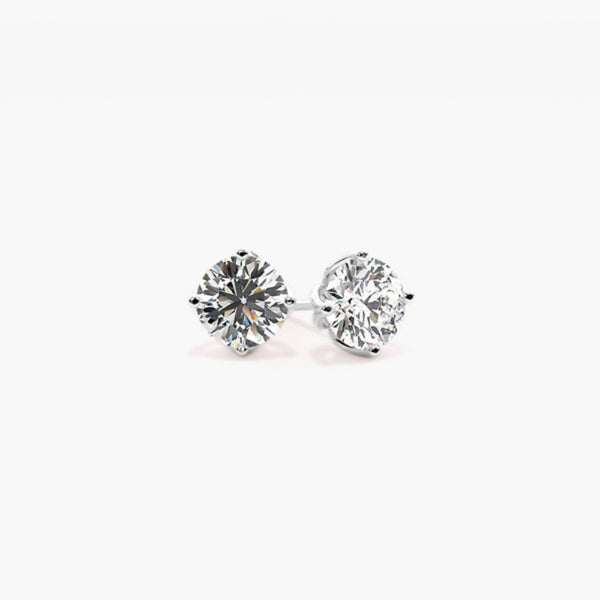 Round Cut Moissanite Solitaire Stud Earring