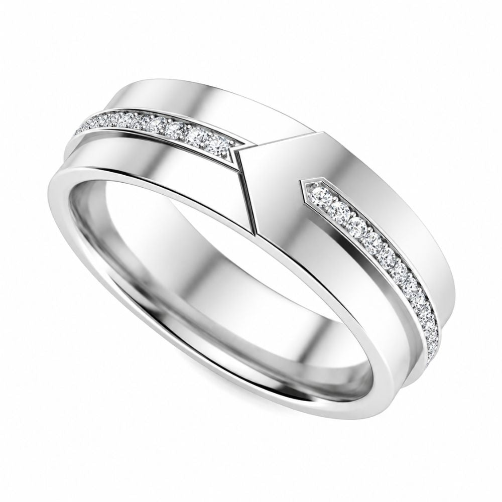 Lab Grown Diamond Round Cut Pave Set Wedding Band