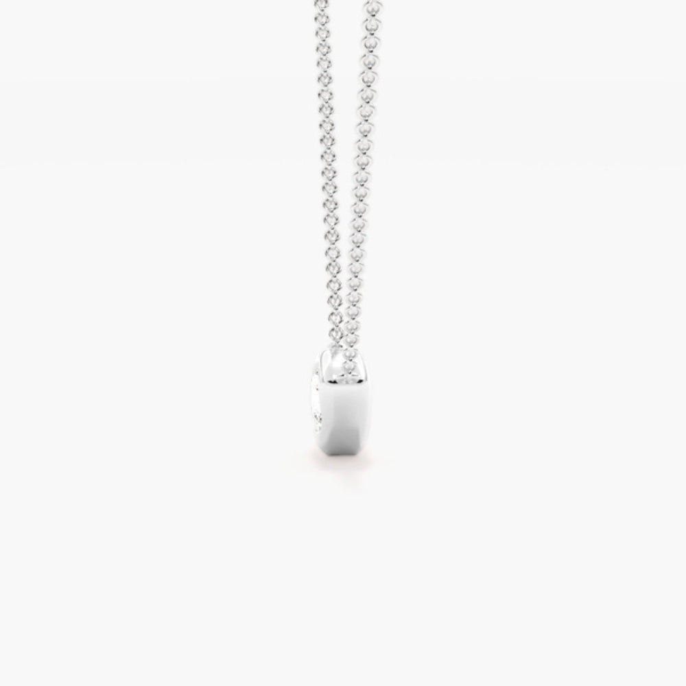 Round Cut Solitaire Moissanite Bezel Set Pendant