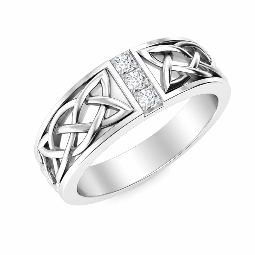 Princess Cut Channel Set Lab Grown Diamond Wedding Band