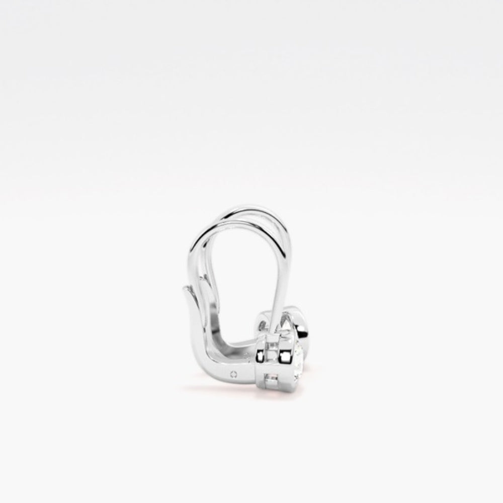Round Cut Bezel Set Moissanite Hoop Earrings