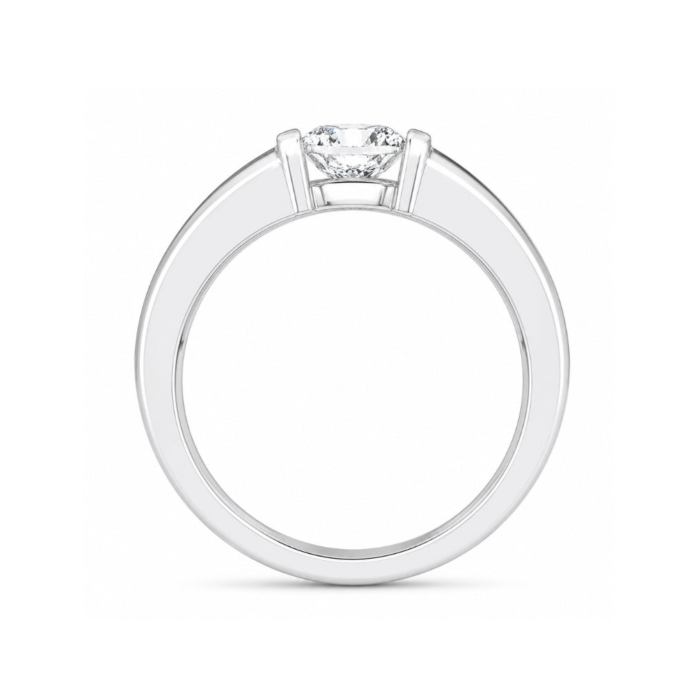 Princess Cut Bar Set Solitaire Lab Grown Diamond Engagement Ring